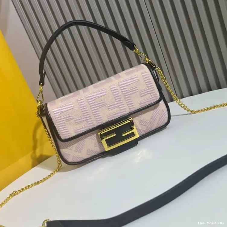 Cheap Mini Canvas Motif Bag In Cherry FF Fendi Baguette 0516